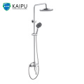 Chrome Exposed Bathroom Rainfall Shower Faucet System