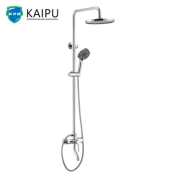 Chrome Exposed Bathroom Rainfall Shower Faucet System