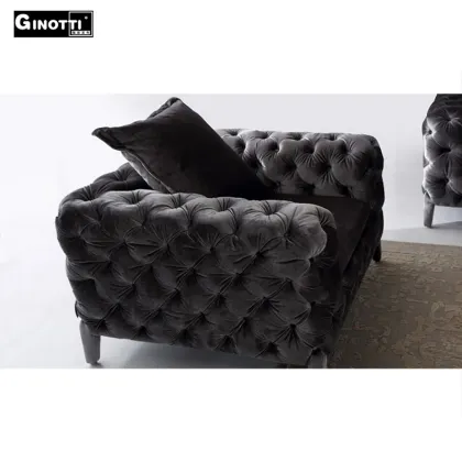 Poliform style black fabric sofa