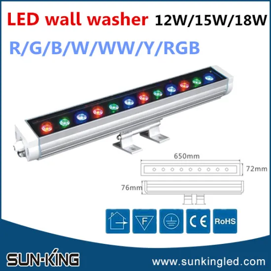 Powerful top grade RGB DMX control IP65 led outdoor wall washer light 12W led waterproof wallwash