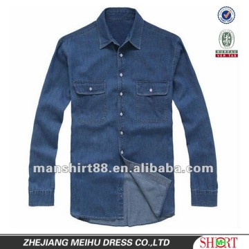 latest 100% cotton slim fit denim cowboy long sleeve casual men shirts