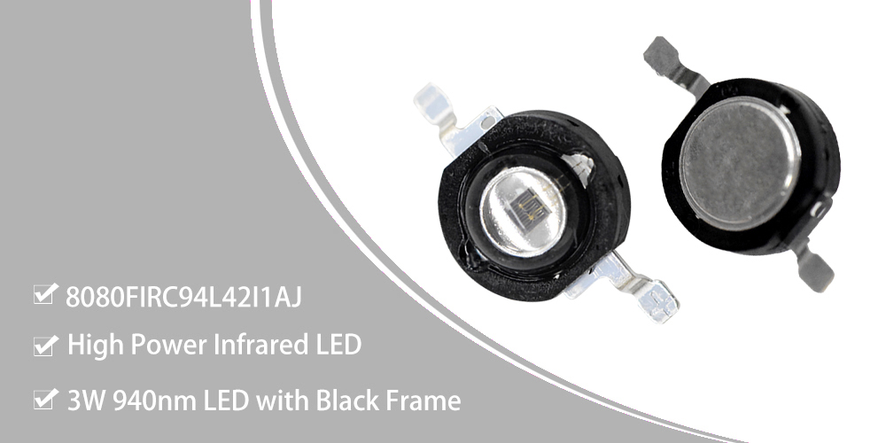 P4 Power LED Type 940nm 3W IR LED Black case