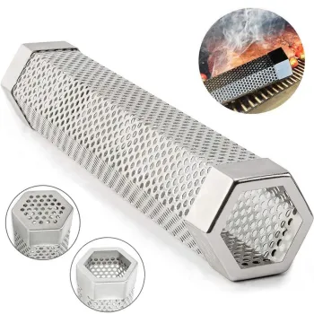 Hexagonal 304 Stainless Steel BBQ Pellet Smoke Tube - 12 Inch