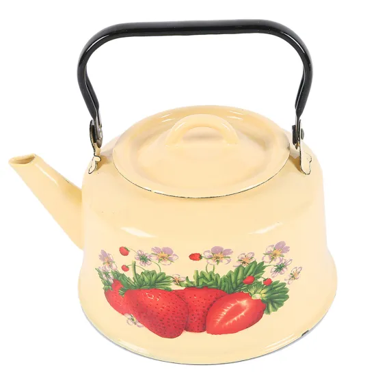 Carbon Steel Water Jug with Side Handle, Whistle Enamel Kettle with Differetnt Capacity