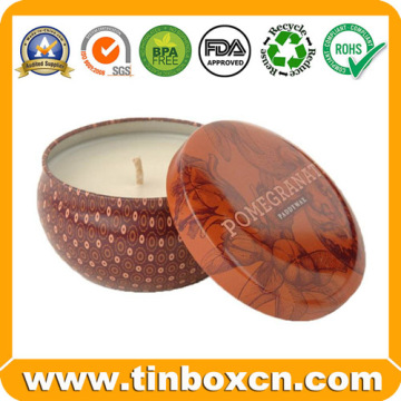 Round Seamless Wax Tin Box Metal Travel Candle Tins