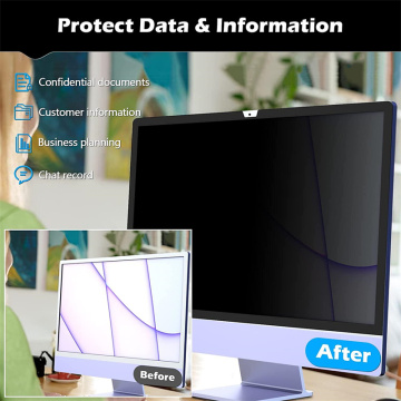 Återanvändbar svart ramens integritetsfilter tvättbart skydds iMac