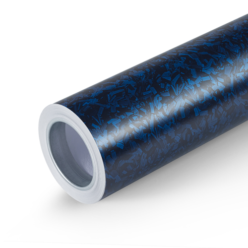 Matte Forged Carbon Fiber Blue Car Wrap