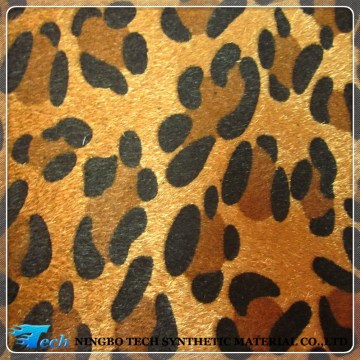 Animal flocking pu leather for shoes or bags, raw material making shoes(sinteticos para zapatos)