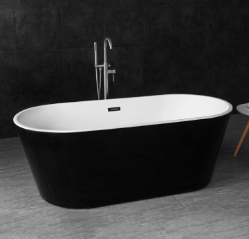 Vasca da bagno acrilica bianca nera