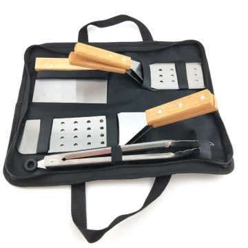 Camping BBQ Stainless Steel Turner Spatula and Griddle Tools Set for Outdoor Flat Top Grill