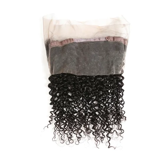 100% Unprocessed from One Donor  Thin Lace Natural Hairline Kinky curl Silk Base 360 Lace Frontal Closure