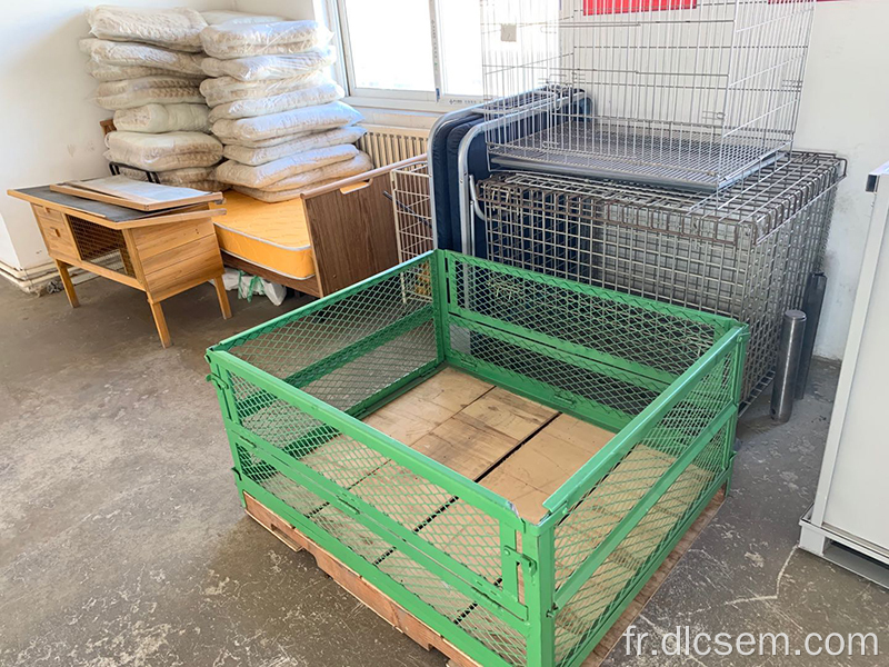 Boîte de fer pliante de cage de stockage mobile