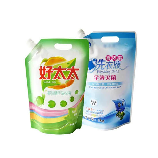 Wholesale Custom Logo Laundry Detergent Pouches & Spouted Pouches for Liquid Soap Refills