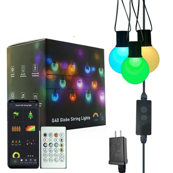 Music Rhythm 5V G40 Smart Multicolour LED String Lights for Outdoor Patio, Waterproof Wedding Party Decoration