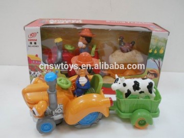 hot sell baby toy car plastic farm truck with light and music DD0103557