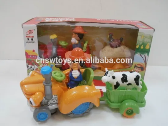 hot sell baby toy car plastic farm truck with light and music DD0103557