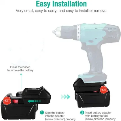 Wholesale Lithium Ion Battery Adapter for Black+Decker/Stanley/Porter 20V to Replace Makita BL1830 18V Battery