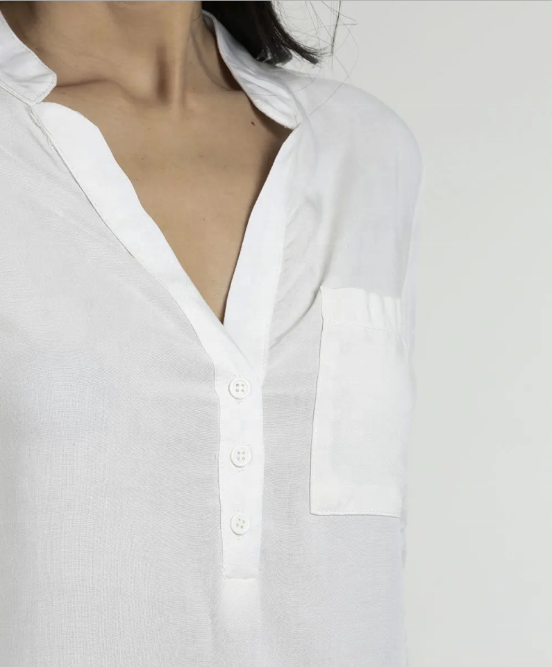 Chemise de bureau Hauts pour femmes Chemisier à manches longues et col en V