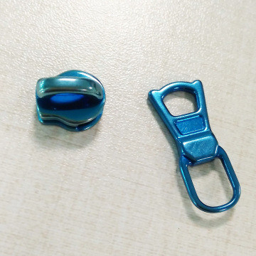 Màu xanh sáng bóng mạ kẽm hợp kim Zip Slider