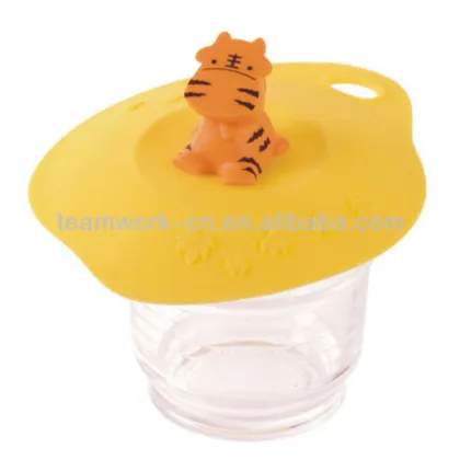 Animal Shape Tiger Silicone Cup Lids