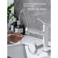 Matte white brass pull down basin faucet