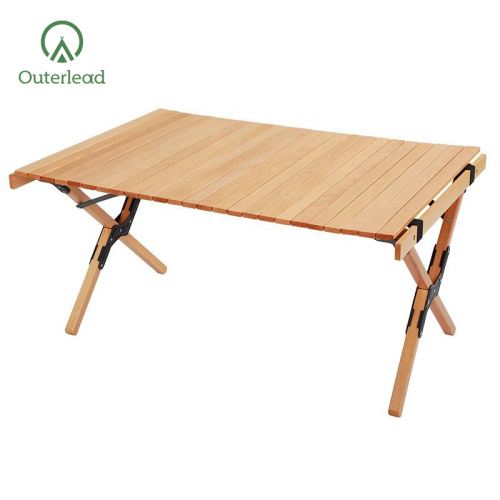 China Natural Color Beech Wood Tables Outdoor Portable Tables Factory