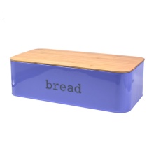 Caixa de pão moderna com tábua de corte de bambu
