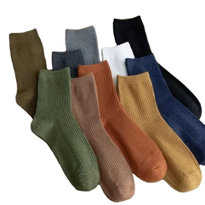Spring Men's Solid Color Mid-Calf Sports Socks: Sweat Absorbing & Odor-Proof