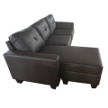 Synthetic Leather L Shaped Corner Sofa With Lounge