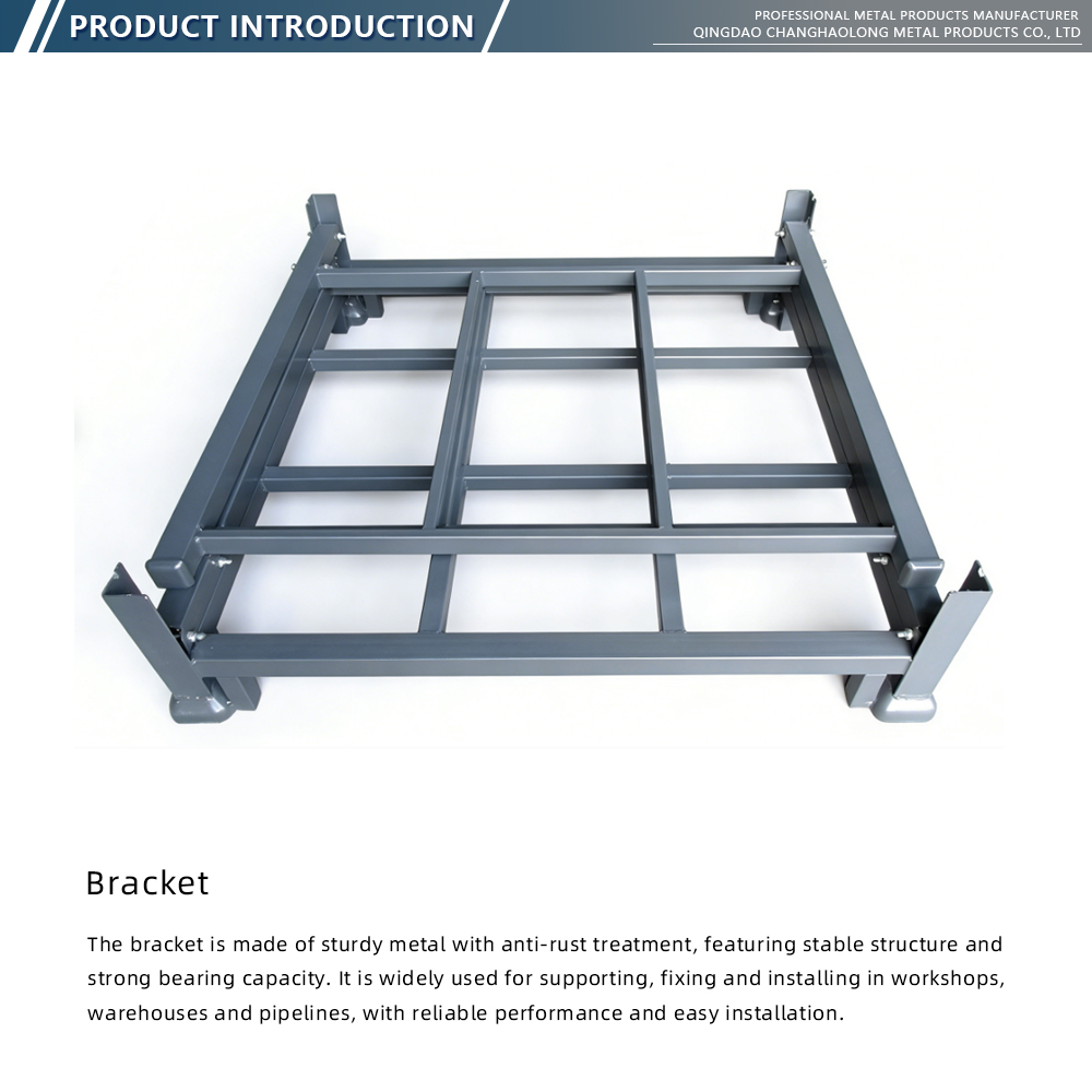 Grey Steel Stackable Pallet Frame X