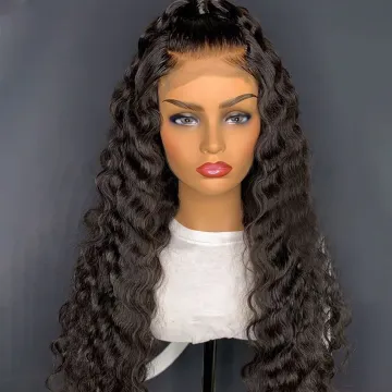 Loose Deep Wave Raw Peruvian Virgin 100% Human Hair Lace Wig Cheap Trasparent Swiss 4x4 5x5 Lace Closure Human Hair Wig Vendor