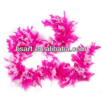 White and pink tinsel feather boa
