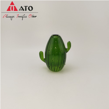 Jarrón de cerámica de cerámica verde creatividad cactus jarrón de forma