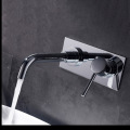 Matte black wall mounted hot and cold faucet