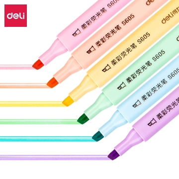 Pastel Fluorescent Pens, 6 Pcs/Bag - School & Office Supplies