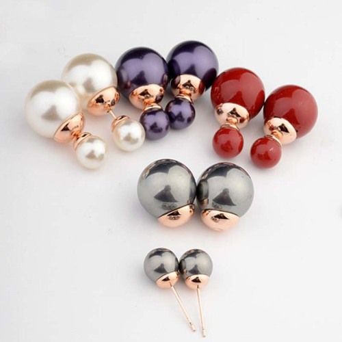 Double Studs 10mm Pearl Earrings