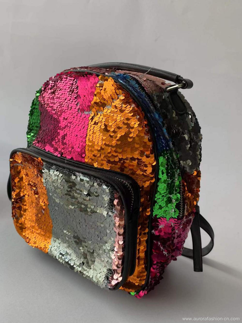 Colorful Backpacks with Paillette Decoration