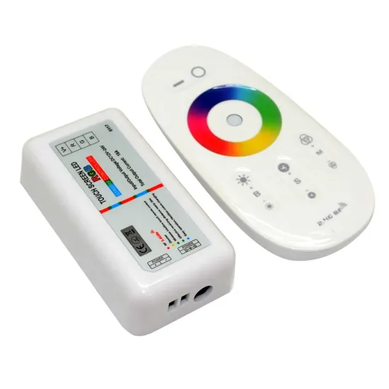 DC12V/24V RGB/RGBW LED Strip Light Controller with 2.4G RF Touch Screen Remote, 6A Per Channel for SMD 5050, 3528, 5630