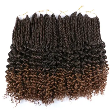 Wholesale Price  Curly Senegalese Twist Crochet Hair Braids Synthetic Crochet Braids Pre-Twisted Flashy Curly End for Women