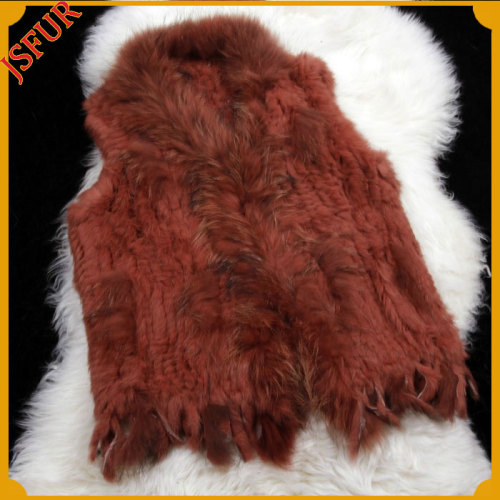 Rabbit Fur Top Quality Customized Womens Fur Vest Fur Trim