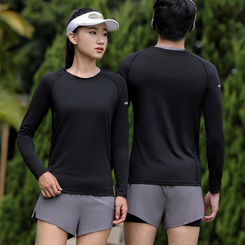 Men Dry Fit Workout Long Sleeve Athletic Gym