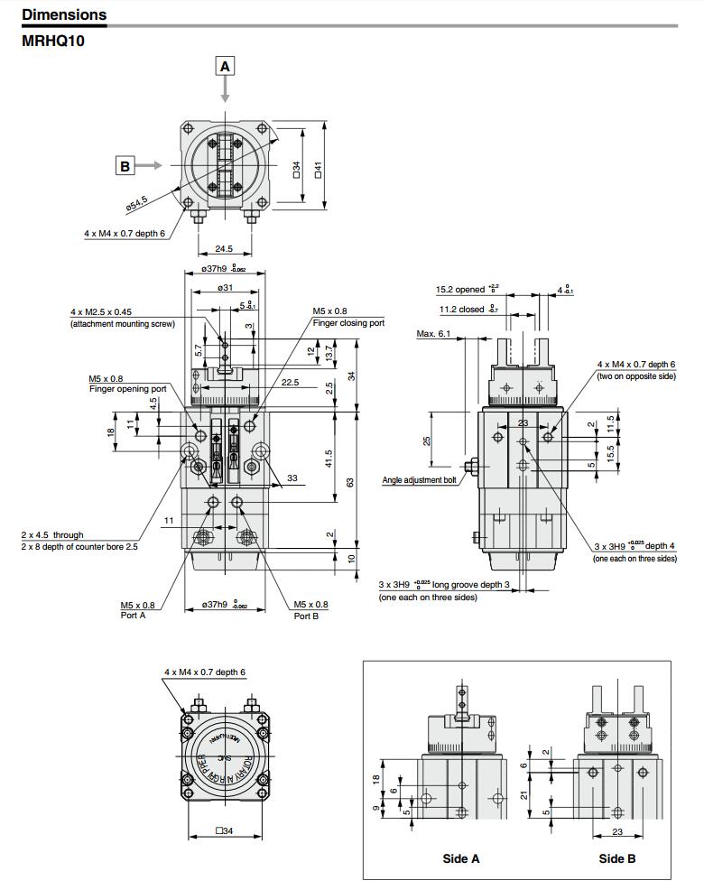 MRHQ pneumatic cylinder detail 
