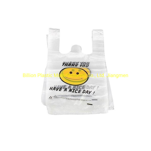 Smile Face Thank You Printing Plastic T Shirt Bag Plastic Carrier Bag