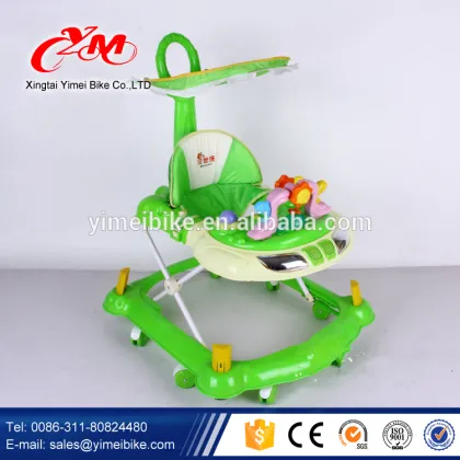 China wholesale baby walker with stopper push bar/plastic baby walker