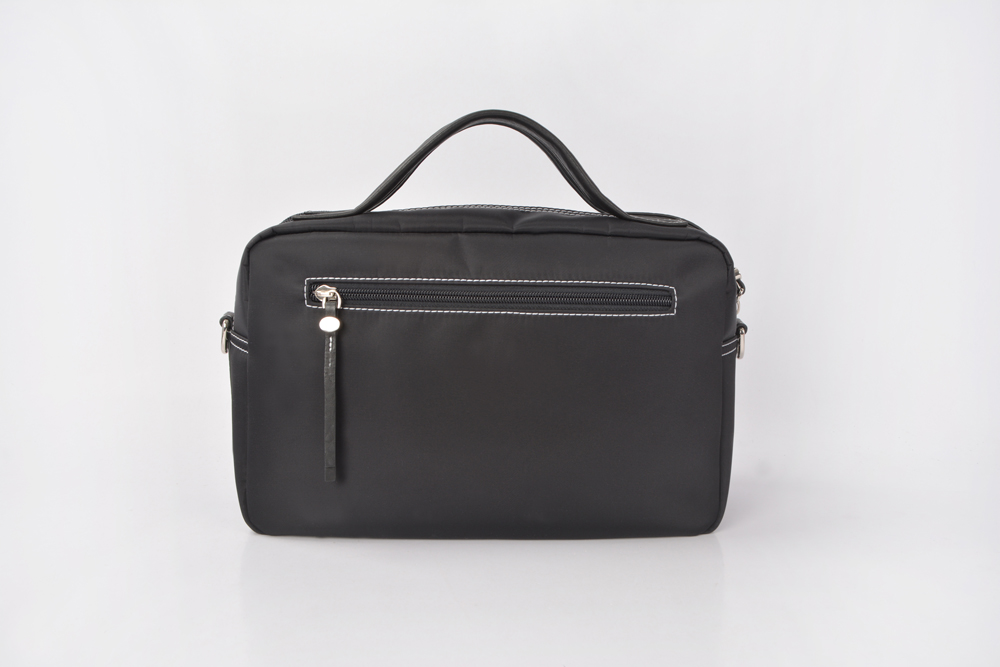 waterproof soft nylon tote black handbag for woman