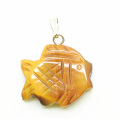 fish Shape Yellow Tiger eye pendant