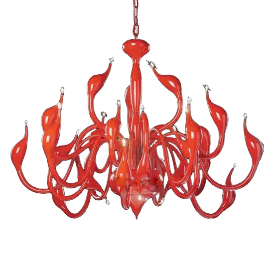Modern Designer Replica Red Swan Flat Crystal Chandelier Light