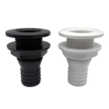 ALASTIN Marine Fittings Plastic Black White Thru Hull Boat Drain Outlet