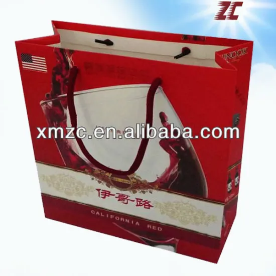 Wholesale Strong Wine Paper Bag for Wine Packaging Factory Direct Sale