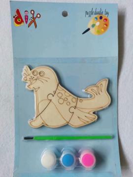 paint your own wooden puzzle set seal